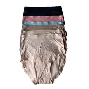 (7) NEW CHANTELLE soft stretch seamless high waist brief panties Black Cream